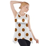 Polka Dots - Brown on White Side Drop Tank Tunic