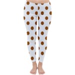 Polka Dots - Brown on White Winter Leggings