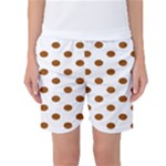 Polka Dots - Brown on White Women s Basketball Shorts