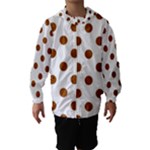 Polka Dots - Brown on White Hooded Wind Breaker (Kids)