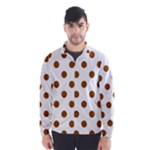 Polka Dots - Brown on White Wind Breaker (Men)