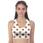 Polka Dots - Brown on White Women s Sports Bra