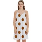 Polka Dots - Brown on White Women s Reversible Sports Bra with Border