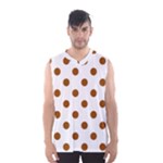 Polka Dots - Brown on White Men s Basketball Tank Top