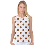 Polka Dots - Brown on White Women s Basketball Tank Top