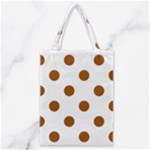 Polka Dots - Brown on White Classic Tote Bag