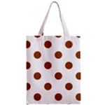 Polka Dots - Brown on White Zipper Classic Tote Bag