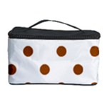 Polka Dots - Brown on White Cosmetic Storage Case