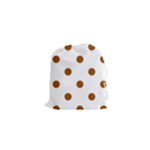 Polka Dots - Brown on White Drawstring Pouch (XS)