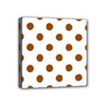 Polka Dots - Brown on White Mini Canvas 4  x 4  (Stretched)