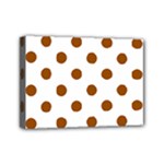 Polka Dots - Brown on White Mini Canvas 7  x 5  (Stretched)
