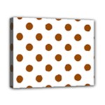Polka Dots - Brown on White Canvas 10  x 8  (Stretched)