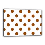 Polka Dots - Brown on White Canvas 18  x 12  (Stretched)