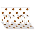 Polka Dots - Brown on White MOM 3D Greeting Card (8x4)