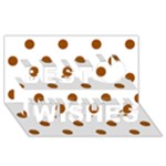 Polka Dots - Brown on White Best Wish 3D Greeting Card (8x4)