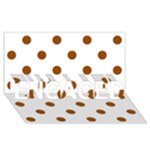 Polka Dots - Brown on White ENGAGED 3D Greeting Card (8x4)