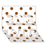 Polka Dots - Brown on White TAKE CARE 3D Greeting Card (7x5)