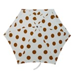 Polka Dots - Brown on White Mini Umbrella
