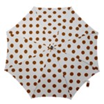 Polka Dots - Brown on White Hook Handle Umbrella (Medium)