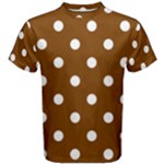 Polka Dots - White on Chocolate Brown Men s Cotton Tee