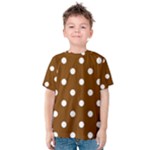 Polka Dots - White on Chocolate Brown Kid s Cotton Tee