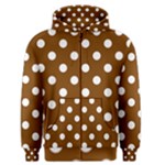 Polka Dots - White on Chocolate Brown Men s Zipper Hoodie