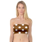 Polka Dots - White on Chocolate Brown Bandeau Top