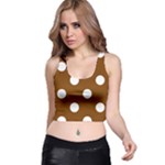 Polka Dots - White on Chocolate Brown Racer Back Crop Top