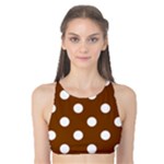Polka Dots - White on Chocolate Brown Tank Bikini Top