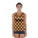 Polka Dots - White on Chocolate Brown Women s Sport Tank Top