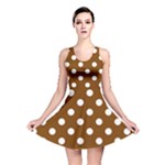 Polka Dots - White on Chocolate Brown Reversible Skater Dress