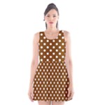 Polka Dots - White on Chocolate Brown Scoop Neck Skater Dress
