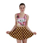 Polka Dots - White on Chocolate Brown Mini Skirt