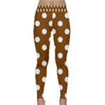 Polka Dots - White on Chocolate Brown Yoga Leggings