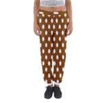 Polka Dots - White on Chocolate Brown Women s Jogger Sweatpants