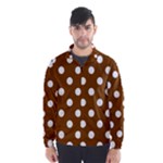 Polka Dots - White on Chocolate Brown Wind Breaker (Men)