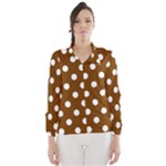 Polka Dots - White on Chocolate Brown Wind Breaker (Women)