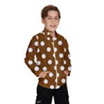 Polka Dots - White on Chocolate Brown Wind Breaker (Kids)