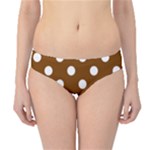 Polka Dots - White on Chocolate Brown Hipster Bikini Bottoms