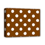 Polka Dots - White on Chocolate Brown Deluxe Canvas 14  x 11  (Stretched)