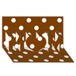 Polka Dots - White on Chocolate Brown MOM 3D Greeting Card (8x4)