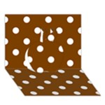 Polka Dots - White on Chocolate Brown Apple 3D Greeting Card (7x5)