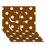 Polka Dots - White on Chocolate Brown Clover 3D Greeting Card (7x5)