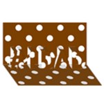 Polka Dots - White on Chocolate Brown #1 DAD 3D Greeting Card (8x4)