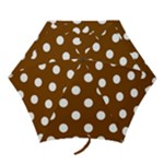 Polka Dots - White on Chocolate Brown Mini Umbrella