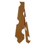 Polka Dots - White on Chocolate Brown Necktie (Two Side)