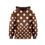 Polka Dots - White on Auburn Brown Kid s Pullover Hoodie