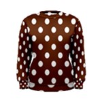 Polka Dots - White on Auburn Brown Women s Sweatshirt