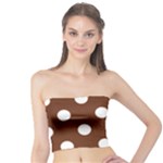 Polka Dots - White on Auburn Brown Tube Top