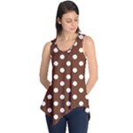 Polka Dots - White on Auburn Brown Sleeveless Tunic